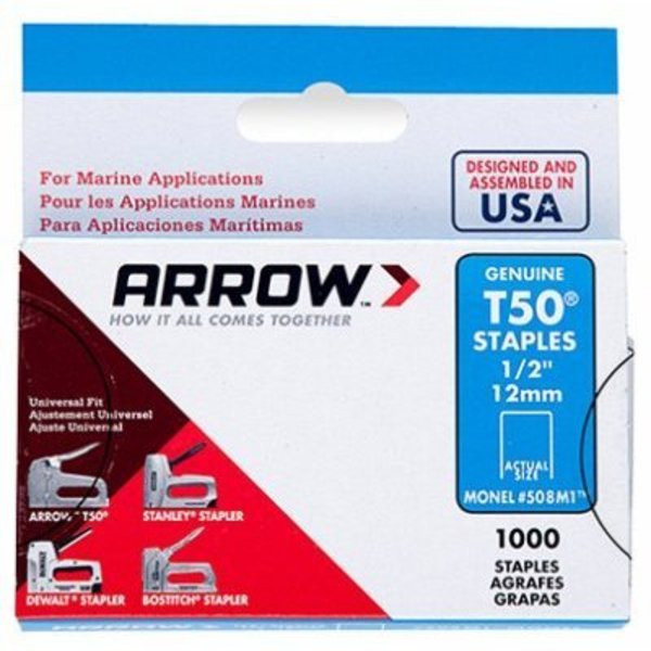 Arrow Fastener 1000PK T50 12Staples 508M1